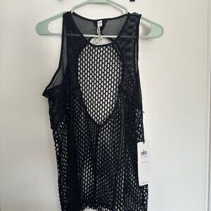 Alo Yoga Net Tank Black New